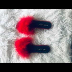 Fur slides. Red